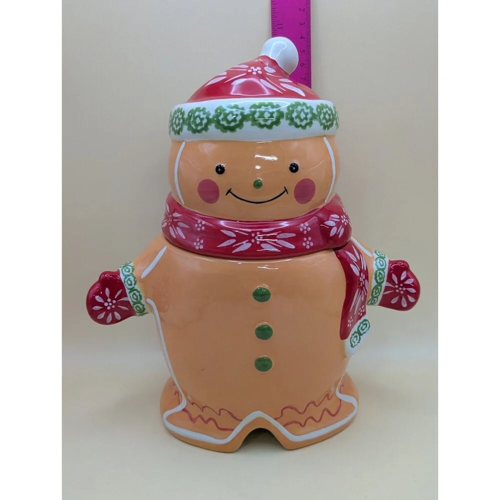 Temp-tations Gingerbread Man Cookie Jar Creamer Sugar Bowl Set Christmas Holiday